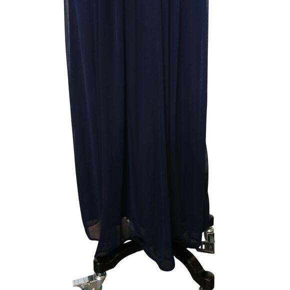 Vintage 90s Y2K Prom Dress Maxi Gown Size 6 Navy Blue Lace Formal Embellished - Picture 5 of 10